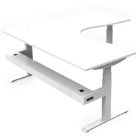 Boost Height Adjustable Corner Workstation + Cable Tray - switchoffice.com.au