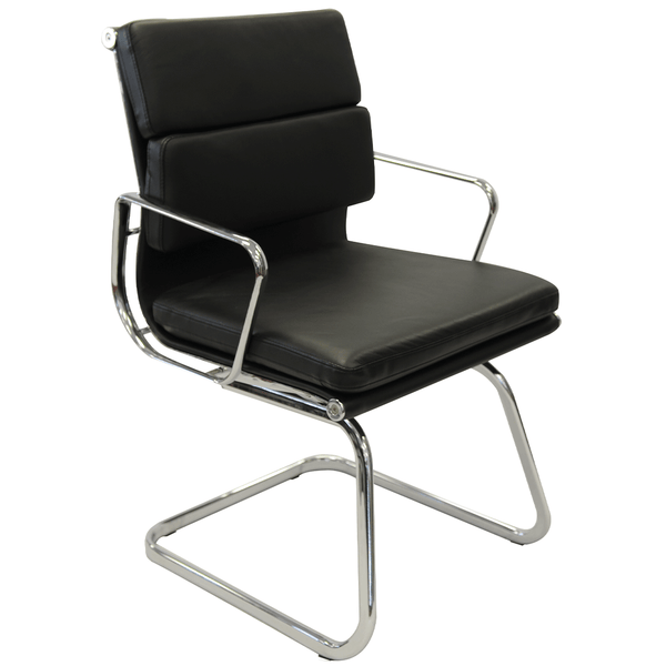 Manta Leather Visitor Chair - switchoffice.com.au