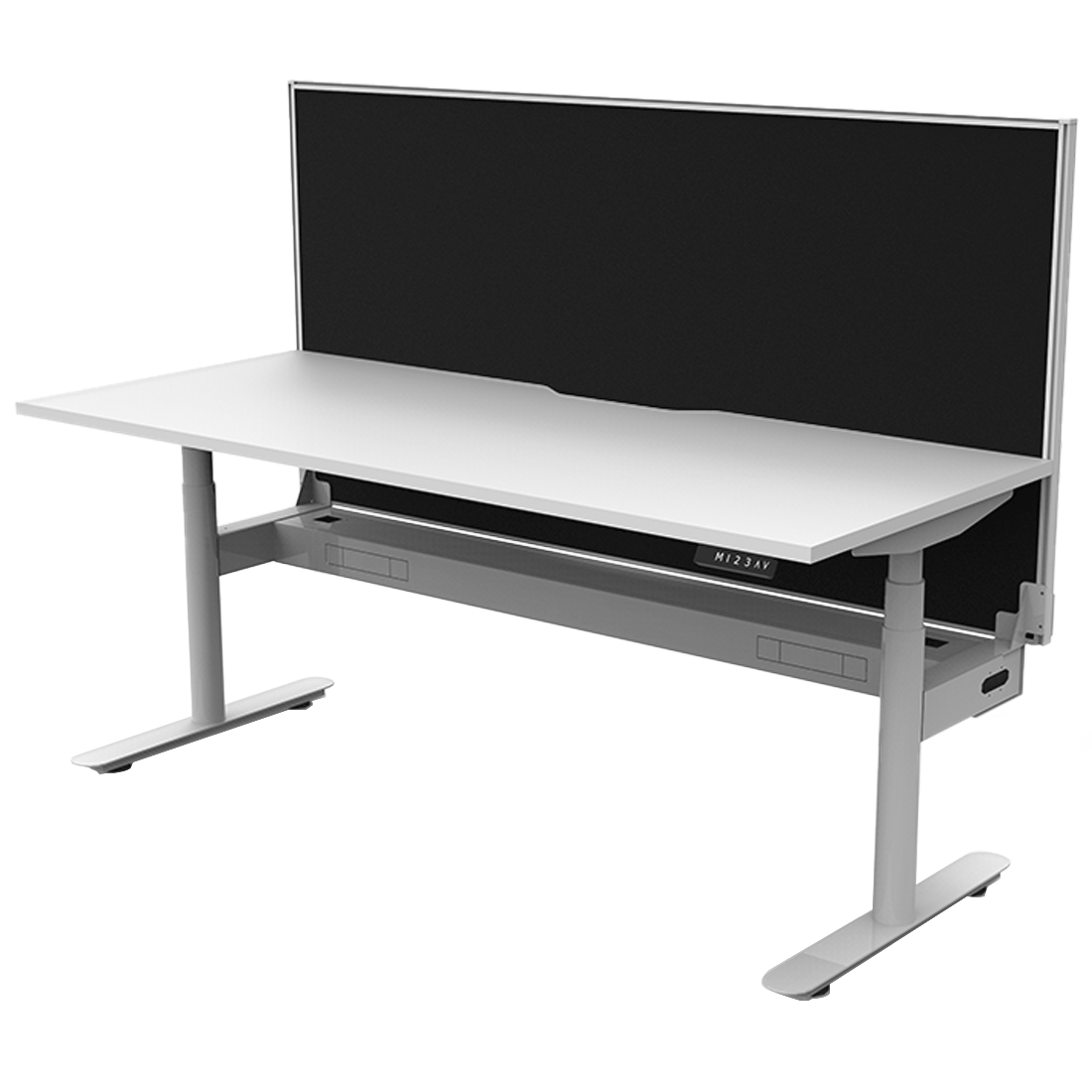 Halo Plus Single Sided Workstation With Screen & Cable Tray