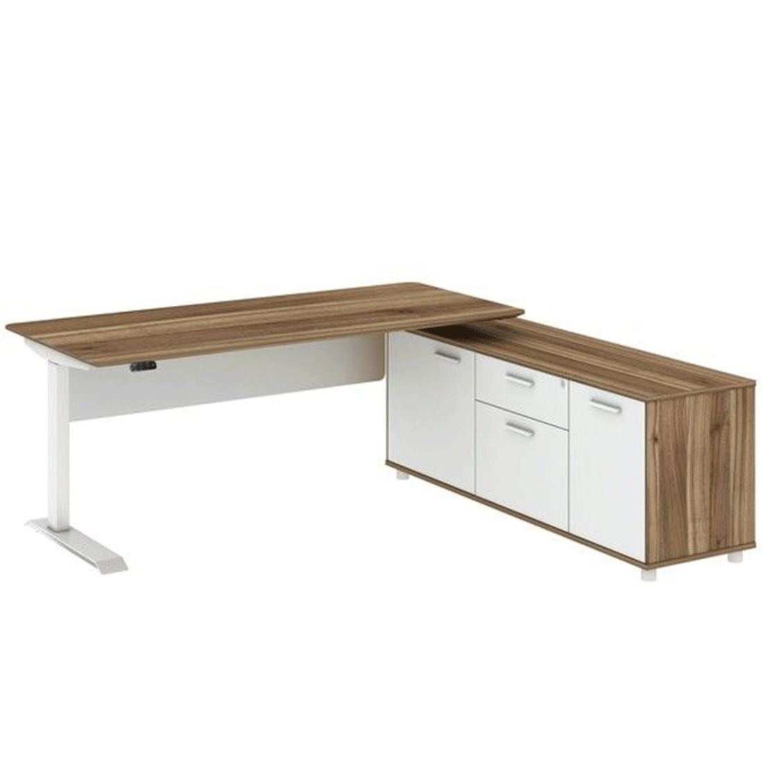 Potenza Executive Electric Adjustable Desk + Return - Switch Office & Hospitality Furniture