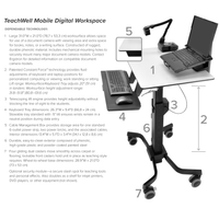 Teachwell Portable Desk on Wheels, Heavy Duty