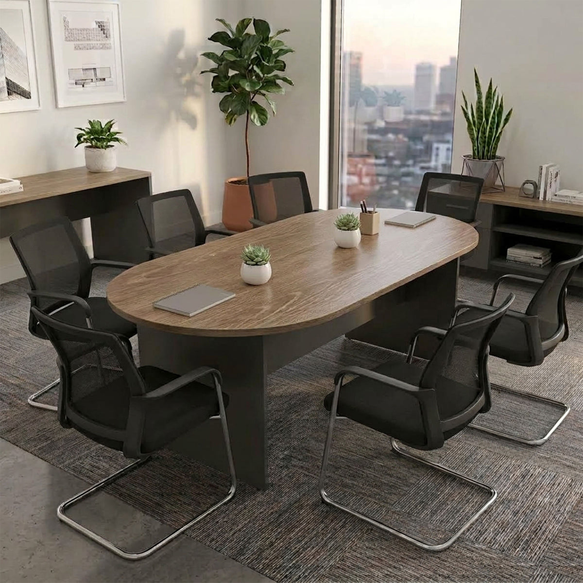 Custom D-end Boardroom Table