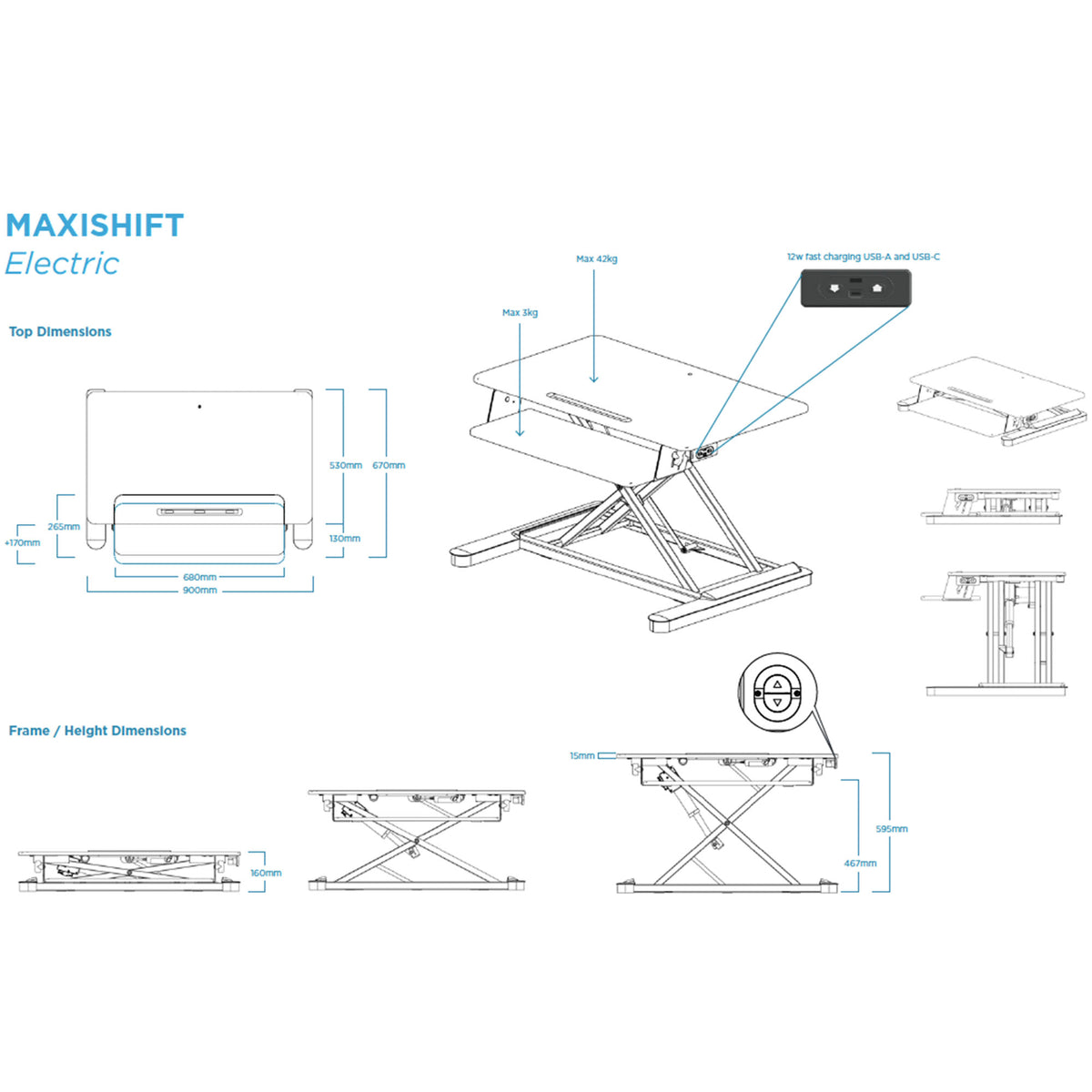 Maxishift Desk Riser