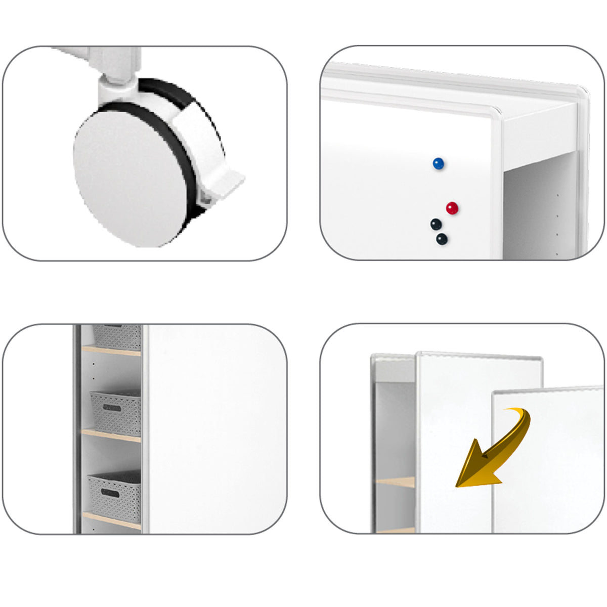 Mobile Whiteboard Huddle Cabinet