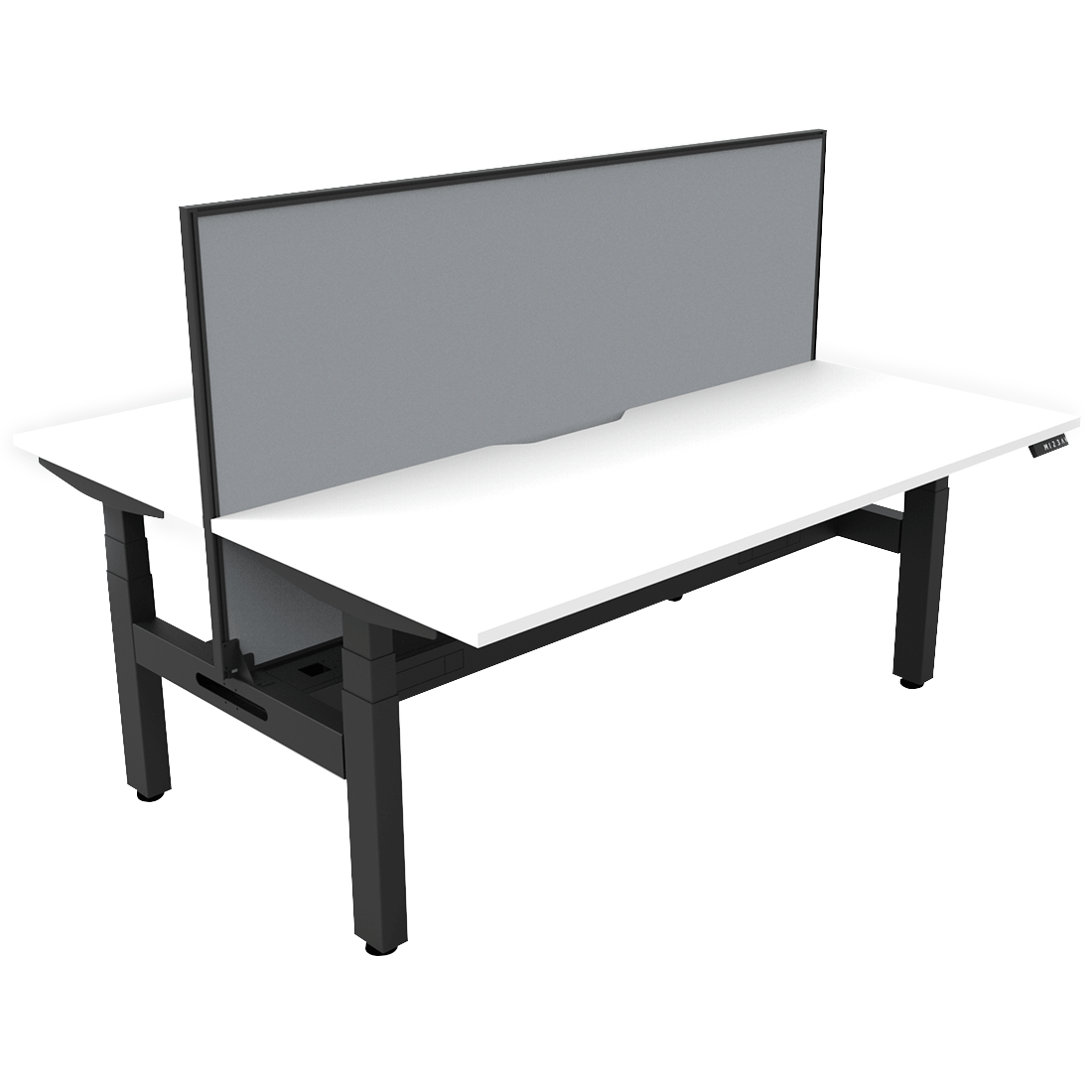 Boost Height Adjustable Desk, Back to Back + Screen and Cable Tray - switchoffice.com.au