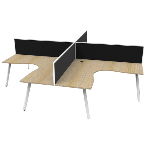 Deluxe Eternity 4-Person Pod Workstations + Screens - switchoffice.com.au