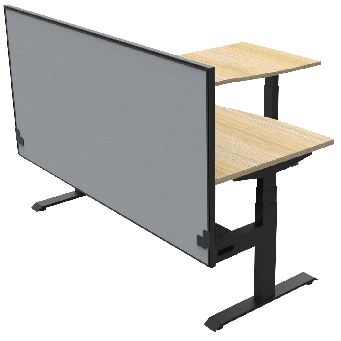 Boost Height Adjustable Corner + Cable Tray and Screen - switchoffice.com.au