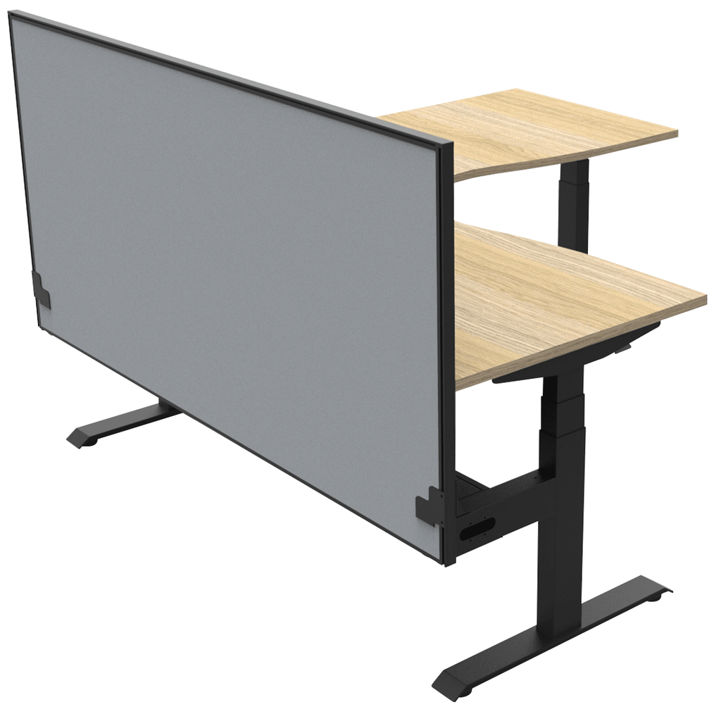 Boost Height Adjustable Corner Desk with Cable Tray and Screen Switch