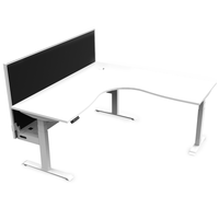 Boost Height Adjustable Corner + Cable Tray and Screen - switchoffice.com.au