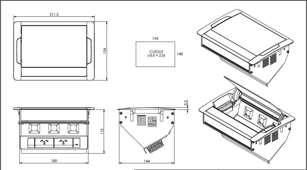 Boardroom Table Power / Data Box - Keep Your Cables Organized | Switch ...