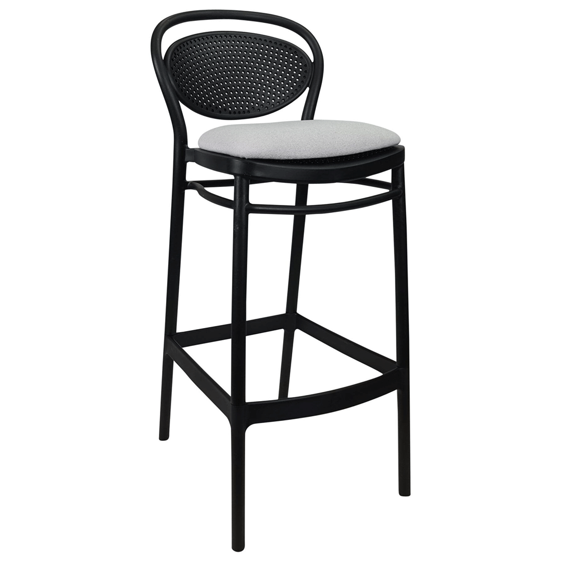 Black and white bar stool online cushions